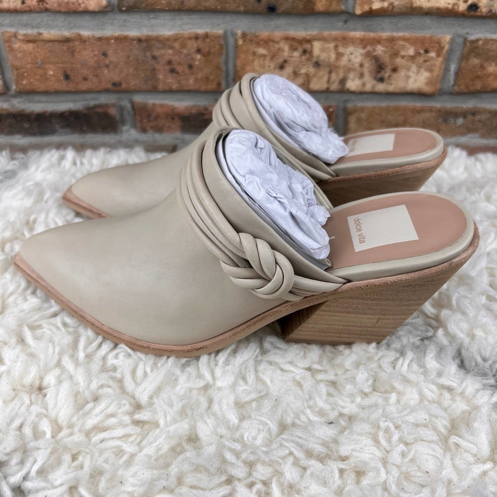 Dolce Vita Sita Leather Heel Mule Women’s Shoes NEW
